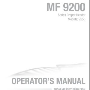 Massey Ferguson Tractor 9255 Operator Manual 71483066A 1