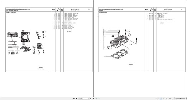Massey Ferguson Tractor GC2400 GC2410 GC2600 GC2610 Repair Time Schedule 4283404M1 2