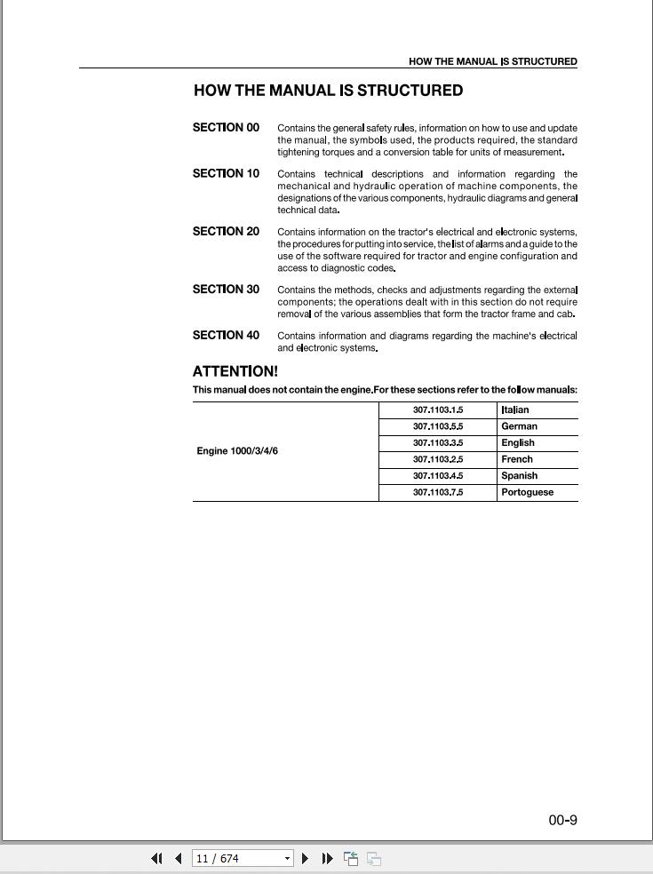 Massey Ferguson Tractor MF 3400S 3400V Workshop Manual 1857669M1 1