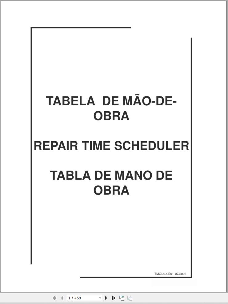 Massey Ferguson Tractor MF 400 Series Repair Time Schedule 1