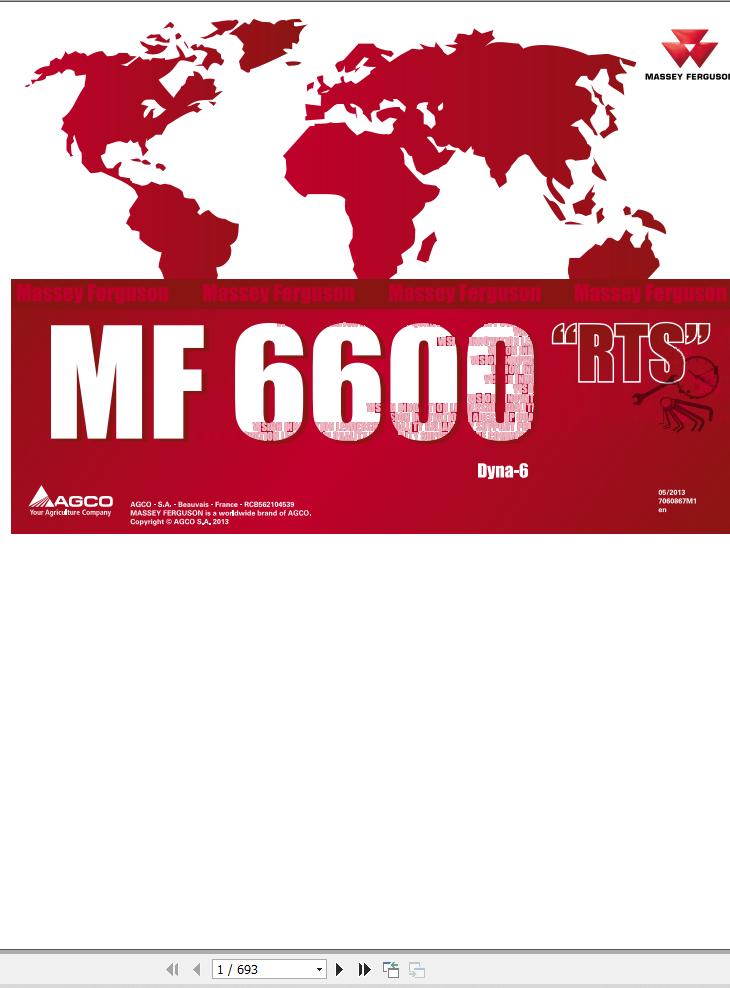 Massey Ferguson Tractor MF 6600 Dyna 6 Repair Time Schedule 7060867M1 1