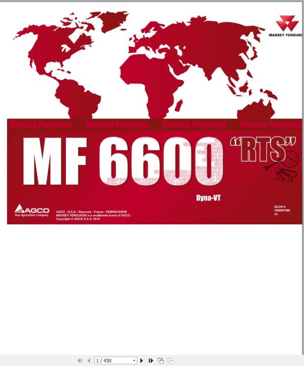 Massey Ferguson Tractor MF 6600 Dyna VT Repair Time Schedule 7060991M2 1