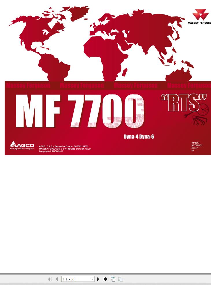 Massey Ferguson Tractor MF 7700 Dyna 4 6 Repair Time Schedule ACT001672 1
