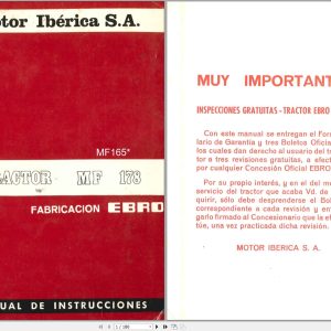 Massey Ferguson Tractor MF178 Instruction Manual 1