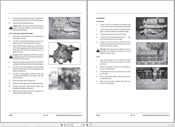 Massey Ferguson Tractor MF2625 Workshop Service Manual 2400288S01 2