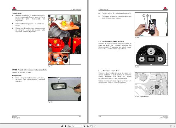 Massey Ferguson Tractor MF3306 MF3307 MF3308 Operator Manual ACW7475500 PT 2
