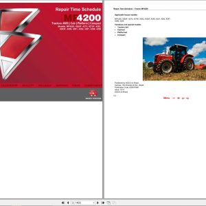 Massey Ferguson Tractor MF4200 Series Repair Time Schedule 6290378M1 1