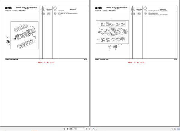 Massey Ferguson Tractor MF4200 Series Repair Time Schedule 6290378M1 2
