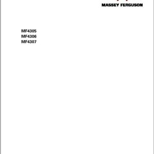 Massey Ferguson Tractor MF4305 MF4306 MF4307 Service Manual ACX2707660 PT 1