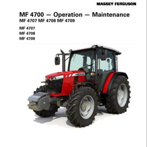 Massey Ferguson Tractor MF4707 MF4708 MF4709 Operator Manual ACW1493550 1