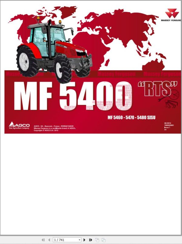 Massey Ferguson Tractor MF5460 MF5470 MF5480 SISU Repair Time Schedule 7060020M1 1
