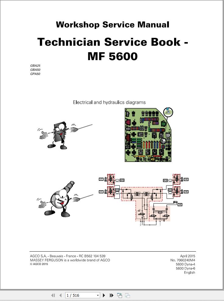 Massey Ferguson Tractor MF5600 Workshop Service Manual 7060240M4 1