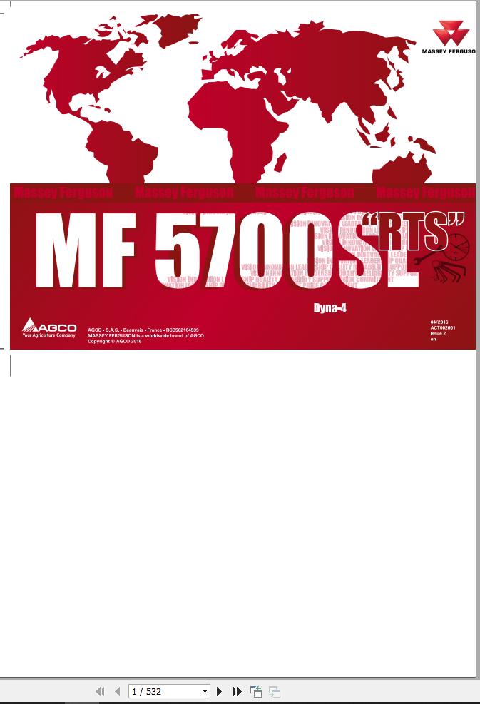 Massey Ferguson Tractor MF5700SL Repair Time Schedule ACT002601 1
