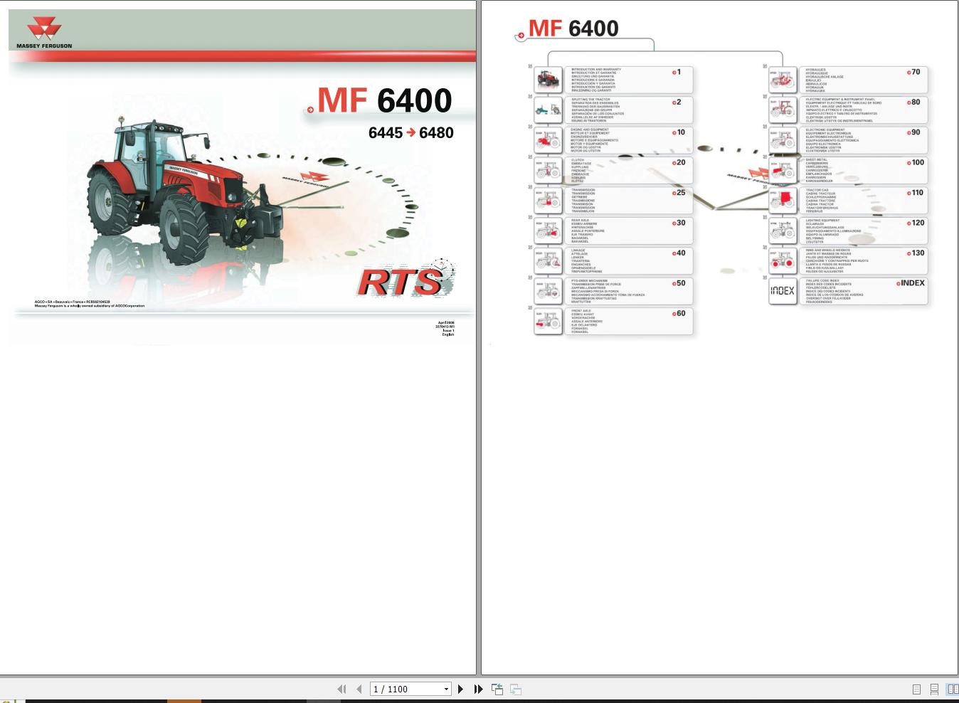 Massey Ferguson Tractor MF6445 to MF6480 Repair Time Schedule 3378413M1 1