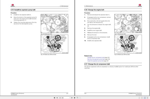 Massey Ferguson WR9950 WR9960 WR9970 WR9980 Operator Manual 700753204A 2