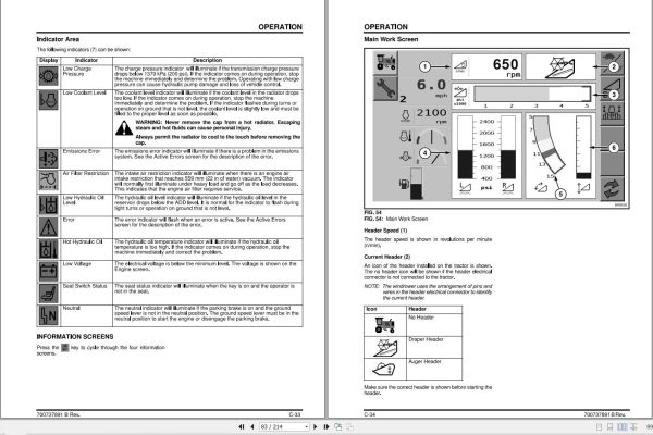 Massey Ferguson Windrower Tractor WR9725 Operator Manual 700737891B 2