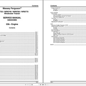 Massey Ferguson Windrower Tractor WR9735 to WR9770 Service Manual 4283443M3 1