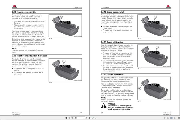 Massey Ferguson Windrower Tractor WR9840 WR9860 WR9870 Operator Manual 2