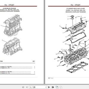 Mazda Engine 2.0L 2.2L Parts Service Manual and Electrical Wiring Diagram EN 1
