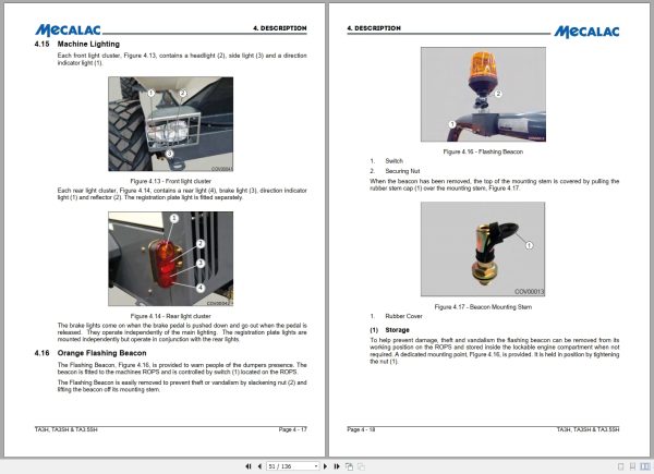 Mecalac Site Dumper TA3H TA3SH TA3.5SH Original Instructions 1108 2017 2