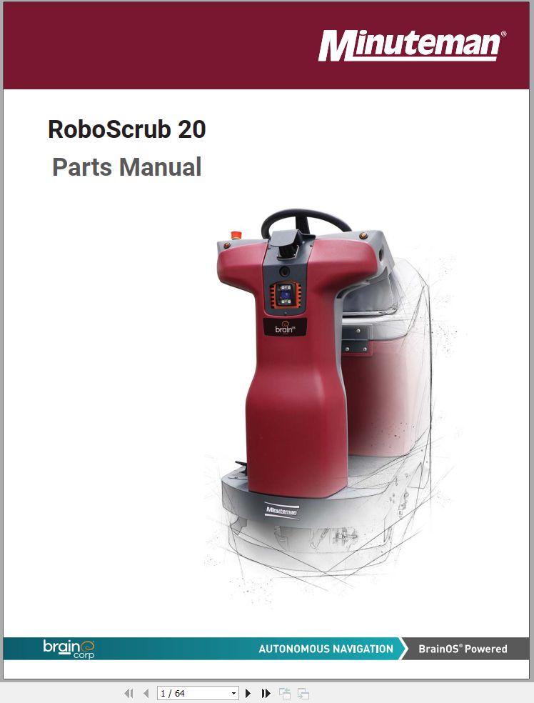 Minuteman Autonomous Floor Care RoboScrub 20 Parts Manual 1