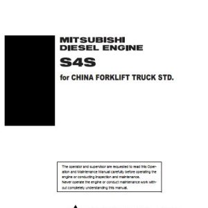 Mitsubishi Engine S4S Operation Maintenance Manual 99615 38100 2012 EN 1