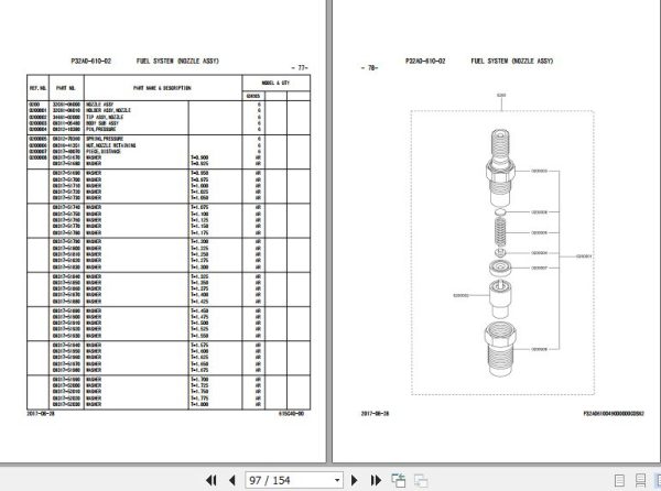 Mitsubishi Engine S6S G365CSFL Parts Catalog 98615 C4000 2017 EN 2