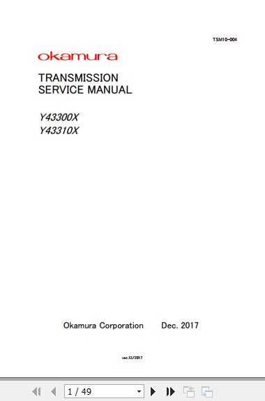 Okamura Transmission Y43300X Y43310X Service Manual 2017 EN 1
