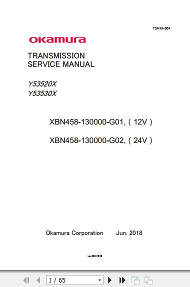 Okamura Transmission Y53520X Y53530X Service Manual 2018 EN 1