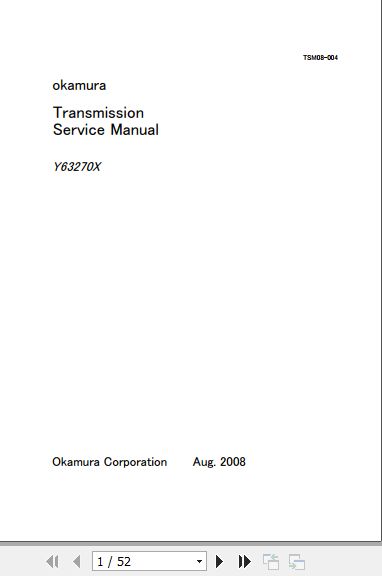 Okamura Transmission Y63270X Service Manual 2008 EN 1