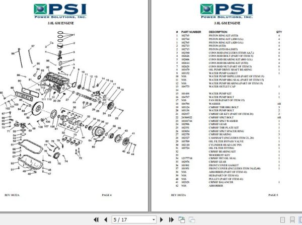 PSI Engine GM 3.0L Parts Book EN 2