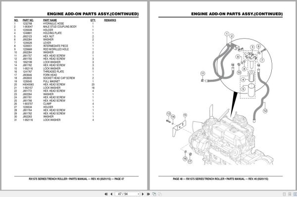 Rammax Trench Roller RX1575 RX157533 Parts Manual 2