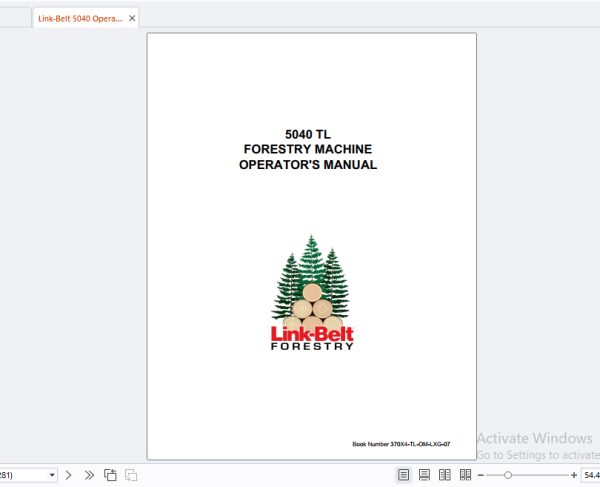 Request Link Belt Heavy Equipment Operators Parts Manual PDF 1