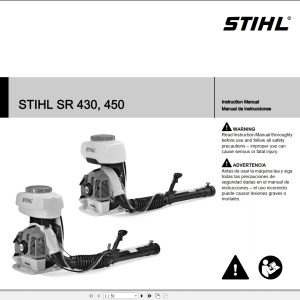 STIHL Sprayer SR430 SR450 Instruction Manual 1