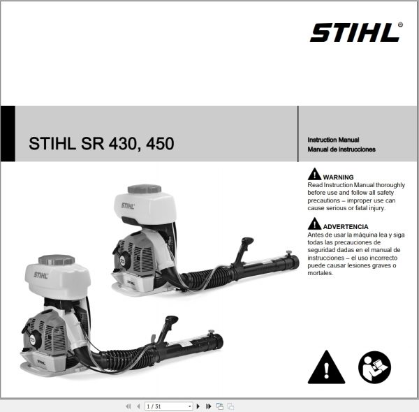 STIHL Sprayer SR430 SR450 Instruction Manual 1