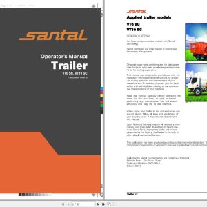 Santal Agricultural VT6SC VT10SC Operator Manual 7500.065.0 1