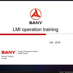 Sany LMI Operation Training 1