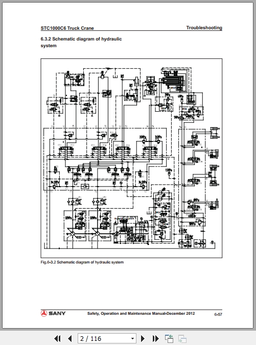 Sany Truck Crane STC1000C6 Electrical Hydraulic Schematic 2