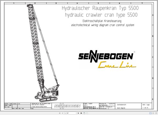 Sennebogen Hydraulic Crawler 5500 Electrical Circuit Diagram 5500.302.253 2 EN DE 1