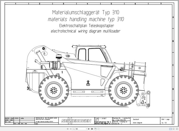 Sennebogen Material Handing 310 Electrical Circuit Diagram 310.302.118 2 EN DE 1