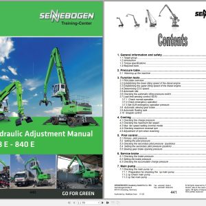 Sennebogen Material Handing 818E To 840E Hydraulic Adjustment Manual 2020 1