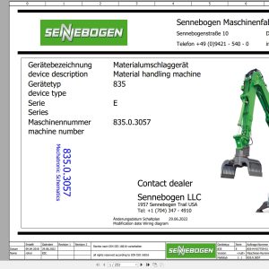 Sennebogen Material Handing 835 E Series Electrical Circuit Diagram 835 M 927759 01 EN DE 1