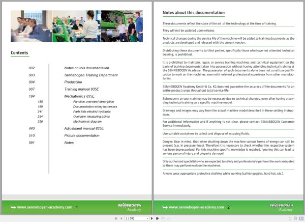 Sennebogen Material Handing 835E Training Manual 2020 1