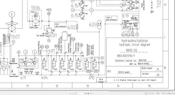 Sennebogen Material Handing 880D EQ Hydraulic Circuit Diagram 880.300.590 1 EN DE 1