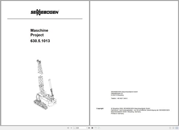 Sennebogen Telehandler 630 Spare Parts Catalog EN DE 1