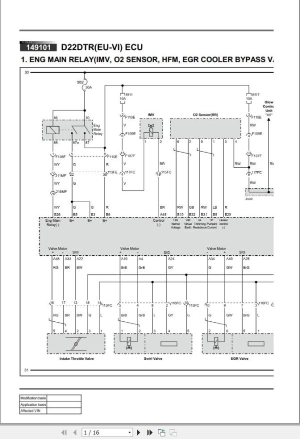 Ssangyong REXTON 2019 Engine Wiring Diagrams 1