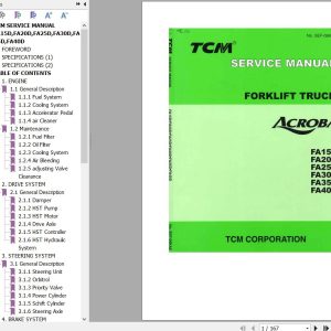 TCM Forklift Acroba FA15D FA20D FA25D FA30D FA40D Service Manual SEF 09KAE 1