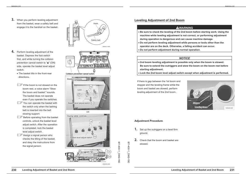 Tadano Bridge Inspection Vehicle BT 400 1 Operation Manual BT 400 1 OM2 15E 2023 2
