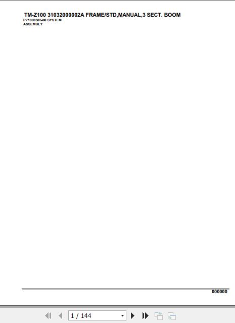 Tadano Cargo Crane TM Z100 Parts Catalog 1