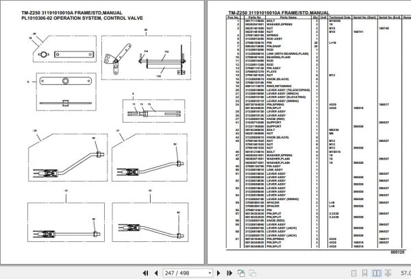 Tadano Cargo Crane TM Z250 Parts Catalog 2